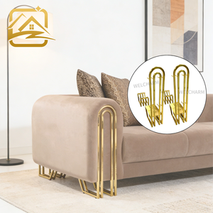 Patas de Sofá Modernas en Forma de W con Acabado Dorado, Patas de Muebles de Lujo, Estructura de Sofá de Hierro Resistente para Sala de Estar y Dormitorio - Product Image 1