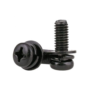 Juego de tornillos de acero inoxidable, conjunto de tornillos de cabeza Phillips chapada en Zinc/níquel negro, tres combinaciones de tornillos, cabeza redonda cruzada de M2-M6 con arandela - Product Image 3