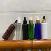 Hengjian — bouteille d'huile essentielle de 100ml, en plastique, avec pipette en verre, transparent, vert, ambre, bleu, blanc