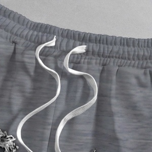 Conjuntos de chándal de streetwear de peso pesado para hombre, estilo vintage lavado, diseño de borde sin rematar personalizado, de 2 piezas: sudadera con capucha y pantalones de chándal holgados - Product Image 3