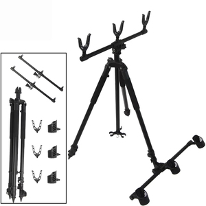 Soporte de Trípode Plegable Ultracompacto de Aleación de Aluminio Negro JSFUN para Cañas de Pescar - Product Image 4