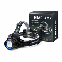 Potente Faro Frontale a LED con Zoom Regolabile, Impermeabile IP44, Batteria Li-Ion 18650, Portata 750-999M, Stabile ed Esterno