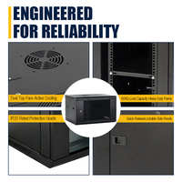 Gabinete de Red para Montaje en Pared KD Design de 19 Pulgadas, 6U 9U 12U 15U 18U, Rack de Servidor de Acero Resistente de 60 kg con Paneles Laterales con Cerradura