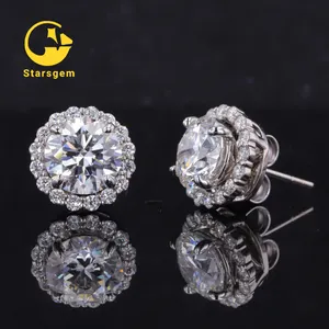 18k white gold lab grown diamonds earrings 2ct E vs1 IGI round diamonds detachable earring for party wedding