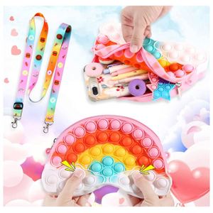 Mini Silicone Pop Keychain Coin <b>Purse</b> Custom Designer Cute Rainbow Unicorn <b>Backpack</b> Kids Kawaii Coin <b>Purse</b> - Product Image 5