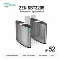 Torniquete de Control de Acceso ZEN3205 Speed Gate de Acero Inoxidable 304 con Apertura y Cierre Automático, Anti-Empuje, IP52, para Peatones, DC24V, Sin Escobillas