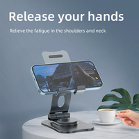 360 °   Support de téléphone rotatif en aluminium, support de tablette pliable réglable pour bureau