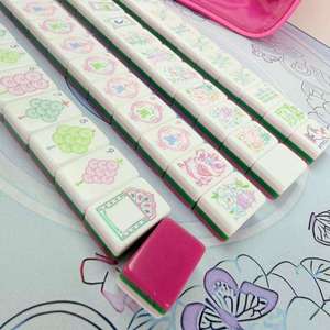 Fichas de Mahjong Americanas de 4 Capas, Color Rojo Rosa Amara, Estilo Lindo Pintado a Mano, Personalizadas y Modernas - Product Image 5