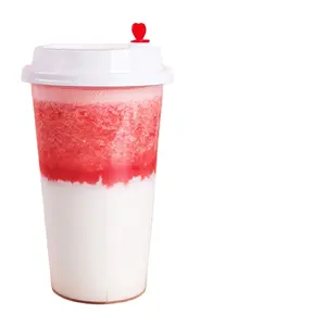 Promosyon özel Logo çift katmanlar smoothie kahvaltı Go bardak tahıl veya yulaf ezmesi yoğurt plastik kapaklı kupa