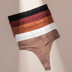 Calzoncillos elásticos de compresión OEM/ODM para mujer, <span class=keywords><strong>Tanga</strong></span> transpirable sin costuras, ropa interior invisible para yoga, <span class=keywords><strong>Tanga</strong></span> de algodón para fitness - Product Image 2