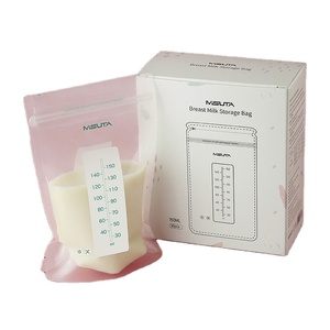 OEM BPA FREE 8OZ 250ml baby Standing Up Breast milk Storage Bags with double zipper