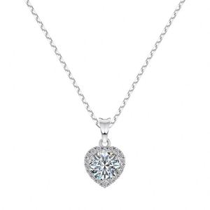 Collar con Colgante de Plata de Ley 925 Hipoalergénica con Piedra de Moissanita Color D VVS1, Diseño Exclusivo Dylam, Joyería - Product Image 1