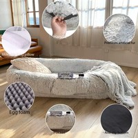 Lit pour chien humain pour adultes et animaux de compagnie Lit pour animaux de compagnie surdimensionné et moelleux Super confortable Niche pour chien Grand coussin pour animaux de compagnie Lavable Anti-anxiété