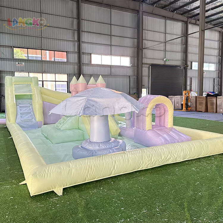 Pool Inflatables Pastel Colors Commercial PVC Inflatable Trampolines Pastel Color Water Slide Bounce ...