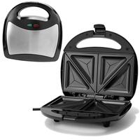 Aifa - Machine à gaufres et à beignets antiadhésive personnalisée, presse à panini, gril électrique, machine à sandwichs triangulaires 4 tranches pour le petit-déjeuner