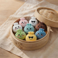Porte-clés en peluche de 4 pouces en forme de boulette ou mini pain vapeur, breloque, accessoire pour sac cadeau, pendentif, mascotte