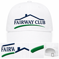 Gorra de béisbol para pedidos al por mayor, de 6 paneles, con visera curva, diseño de golf, costuras planas, paquete minorista para compradores de regalos corporativos con bordado personalizado