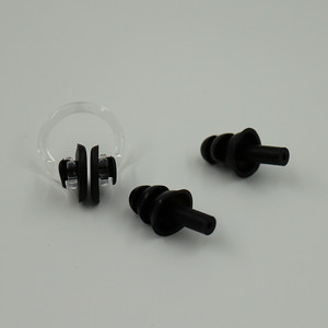 Juego de clip nasal y tapones para los oídos de silicona para natación, deportes acuáticos, niños y adultos, equipo de baño impermeable, rosa, naranja, amarillo - Product Image 2