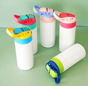 Bouteilles d'eau en acier inoxydable à double paroi avec gobelet isotherme personnalisé pour enfants avec <span class=keywords><strong>paille</strong></span> de sublimation - Product Image 3