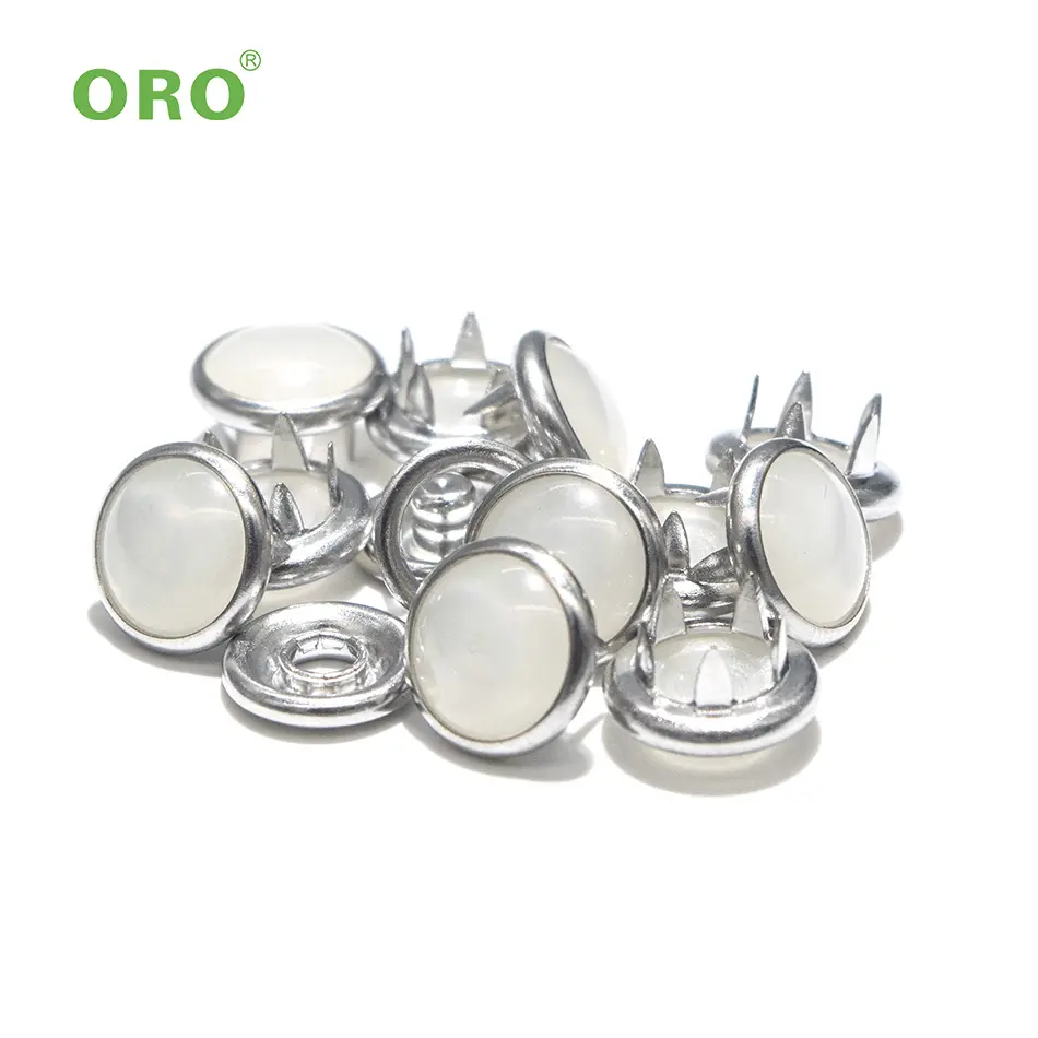 Prong Snap Fasteners all-copper Mother of Pearl Snaps buttons Fasteners For Baby Romper Clothes