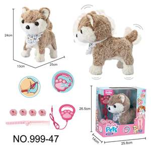 Juguete de <span class=keywords><strong>peluche</strong></span> súper suave para perros con sensor de sonido y movimiento, sensor táctil, que mueve la cola y ladra, con control de correa y para el cuidado. - Product Image 4
