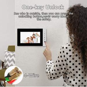 7英寸液晶可视门铃摄像头监视器有线双向可视对讲系统带夜视功能远程解锁适用于别墅 - Product Image 3