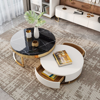 Table basse extensible, table basse relevable, ensemble de 2 tables basses pour salon