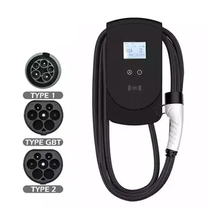 TUV CE Certification 32a 7kw Electric Vehicle Car Charging Station wallmounted charging stations type2 plug