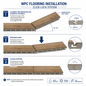 Suelo Sintético WPC Impermeable Ynori, Acabado Madera Cepillada <span class=keywords><strong>Roble</strong></span> Montaña, 6.5mm 228x1220mm, para Escaleras, Alta Densidad, Directo de Fábrica - Product Image 3