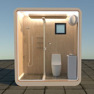 Toilettes portables en structure acier avec douche, faciles à déplacer, salle de bain mobile extérieure, design durable et écologique - Product Image 5