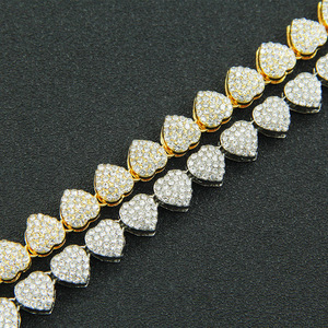 Collar con Forma de Corazón en Chapado de Oro y Plata, Estilo Hiphop, para Hombre y Mujer, con Pedrería, Joyería de Moda - Product Image 4