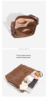 Sac à bandoulière rétro pour femme en daim souple, grande capacité, sac à main sous le bras, sac fourre-tout de luxe pour femme