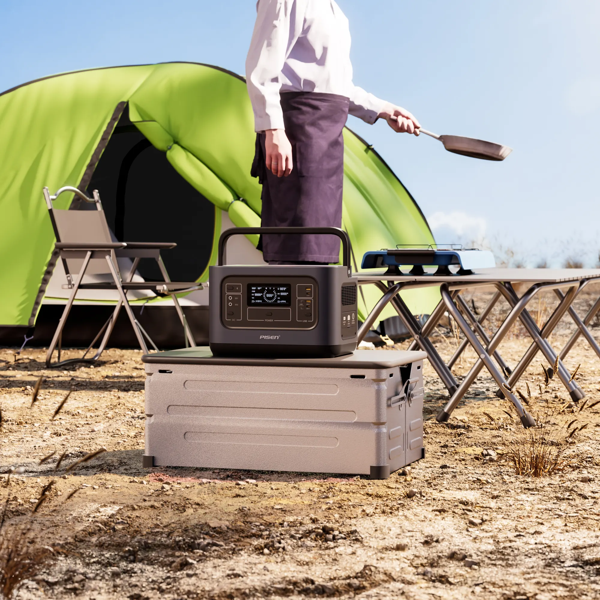 Batteries au lithium-ion de secours d'urgence pour camping en plein air plus sûres 110V 230V LiFePO4 UPS générateur solaire 1000W centrale électrique portable