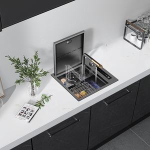 4542 nuova tecnologia singolo Nano nero nascosto digitale intelligente lavello da <span class=keywords><strong>cucina</strong></span> 45x42cm fatto a mano compatibilità lavastoviglie Undermount - Product Image 2