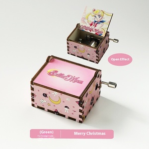 กล่องดนตรีมือหมุนทำจากไม้แนววินเทจของขวัญวันเกิดที่ยอดเยี่ยมเป็นมิตรกับสิ่งแวดล้อมพร้อมการแกะสลักพิมพ์สีสั่งซื้อขั้นต่ำสำหรับขายส่ง - Product Image 2