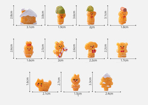 Adornos de Navidad 3D en miniatura, dijes de Navidad, Mini resina de pan de jengibre para hombres, figuritas de animales para DIY, decoración de fiesta de Navidad - Product Image 6