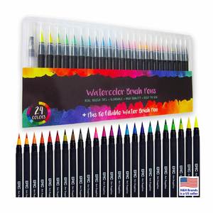 ปากกามาร์คเกอร์หัวแปรงสีน้ำแบบไนลอน 100 สี ให้สีสันหลากหลาย เขียนลื่น ระบายสีได้ดี เหมาะสำหรับงานศิลปะ - Product Image 1