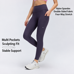 Leggings da Yoga a Vita Alta da Donna con Tasche, Pantaloni da Allenamento Elasticizzati Modellanti, Aderenti per Corsa, Palestra e Fitness - Product Image 4