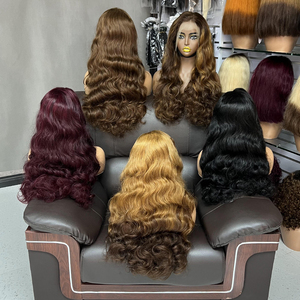 Perruques en cheveux humains à Guangzhou, perruque en cheveux humains véritable, SDD 24 pouces # Perruques frontales en dentelle 4 Ocean Wave 13*4 - Product Image 3