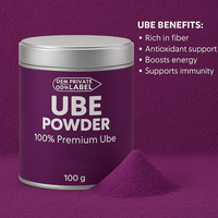 Poudre de Superaliment OEM Marque Privée : Poudre d'Igname Violette Ube en Boîte de 50g avec Étiquettes Personnalisées