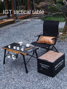 Modern Liftable Outdoor Folding Table for Picnic <b>BBQ</b> <b>Camping</b>-Portable Outdoor Furniture - Product Image 4
