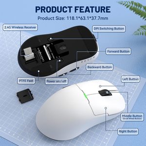 Ajazz AJ159 Dual Mode <b>Wireless</b> PAW3395 Mouse High Performance Product - Product Image 5