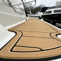 Tapis de pont en mousse EVA imitation teck pour plateforme de bain et cockpit de bateau Bayliner 2355 de 1995, style SeaDek MarineMat, auto-adhésif