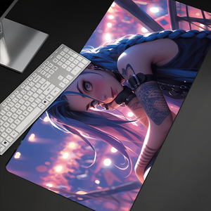 Tapis de souris de jeu E-sport extra large double face <span class=keywords><strong>Jinx</strong></span> Anime Créatif Antidérapant Épaissi Bureau & Clavier - Product Image 1