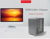 Mini-ITX Châssis de serveur de bureau tout en aluminium, rack de serveur portable, USB frontal, côté transparent, support de carte graphique miniature, en stock