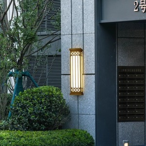 Lámpara de Pared Impermeable de Cobre Estilo Chino, Luz LED para Exteriores, Villa, Patio, Pilar, 4000K, Luz Neutra, MB361 - Product Image 2