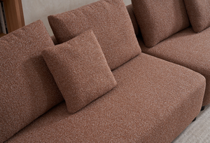 Minimalist Modern Brown Boucle Free Splicing Armless <b>Floor</b> Couch Soft for Fabric Modular Apartment Living Rooms - Product Image 2