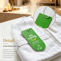 Etiqueta Personalizada para Bata de Baño, Etiqueta para Bata de Hotel con Cordón Elástico Blanco, Acabado Suave al Tacto para Hoteles de Cinco Estrellas