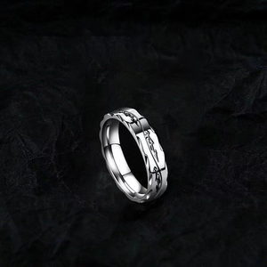 Bague d'ouverture en acier inoxydable, tendance, pour homme et femme, <span class=keywords><strong>couple</strong></span>, anniversaire, mariage, cadeau haut de gamme, design de niche, ne se décolore pas - Product Image 6