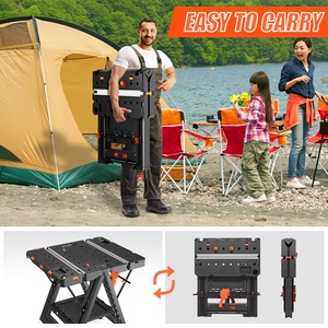 Bàn làm việc gấp đa năng Airaj, mặt bàn bằng thép không gỉ, dùng cho nhà để xe, văn phòng, bàn làm việc đa chức năng - Product Image 4